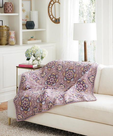 Persian Tiles Throw (Mary Maxim Mellowspun DK)